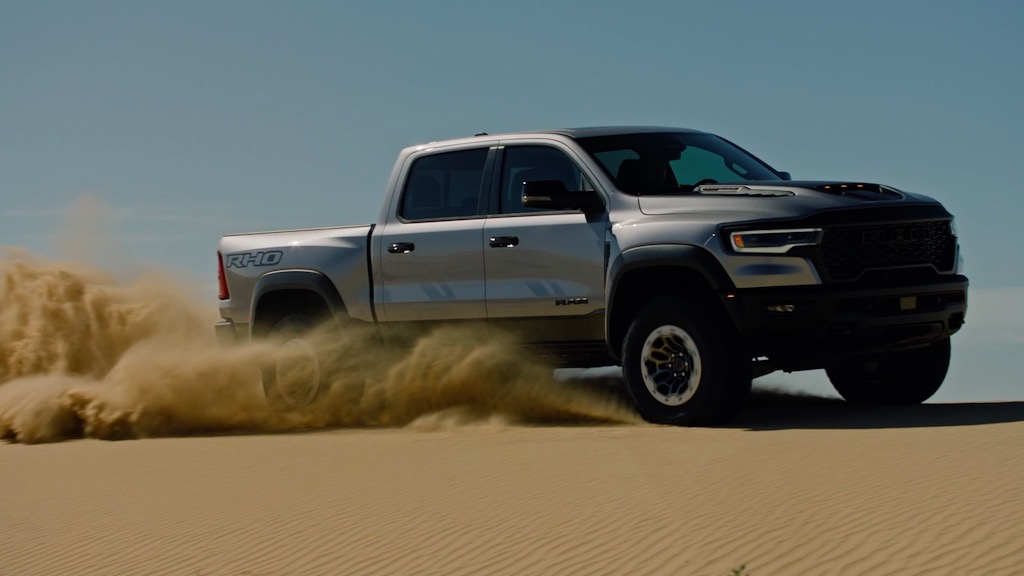 2025 Ram 1500 RHO. Image courtesy of Ram b-roll. Flinging sand.