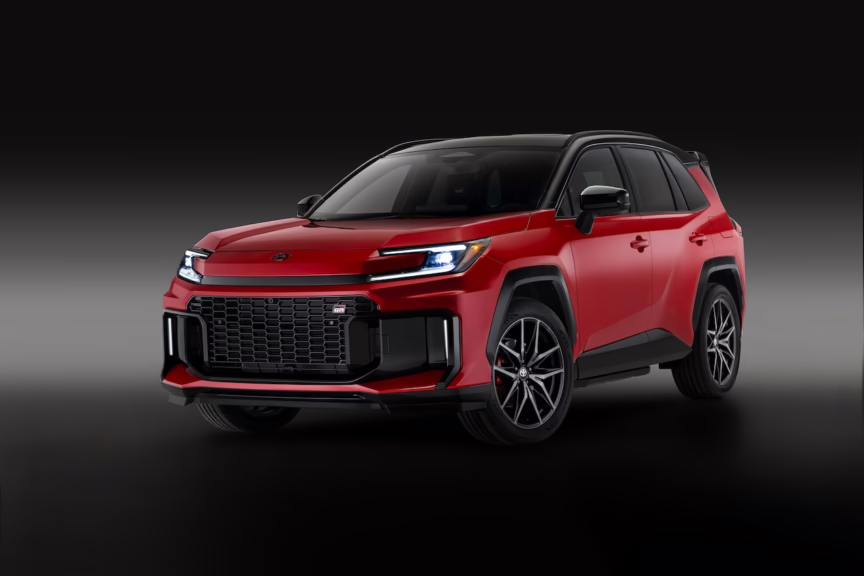 2026 Toyota RAV4 GR Sport, front 3/4. Image courtesy of Toyota.
