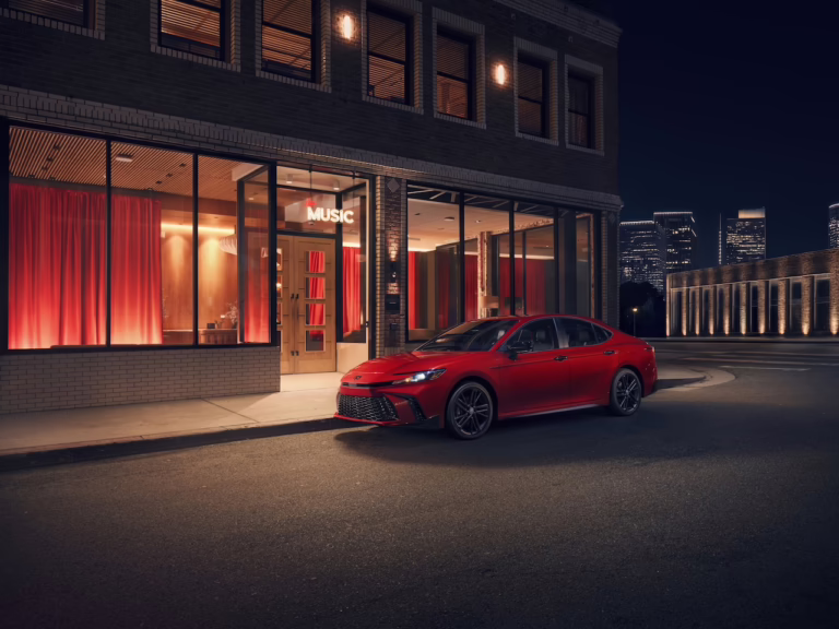 2026 Toyota Camry Nightshade. Front 3/4. Image courtesy of Toyota.