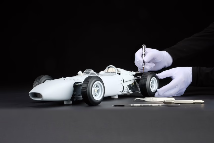 1/8th scale Honda RA272 being built. Image courtesy of Honda