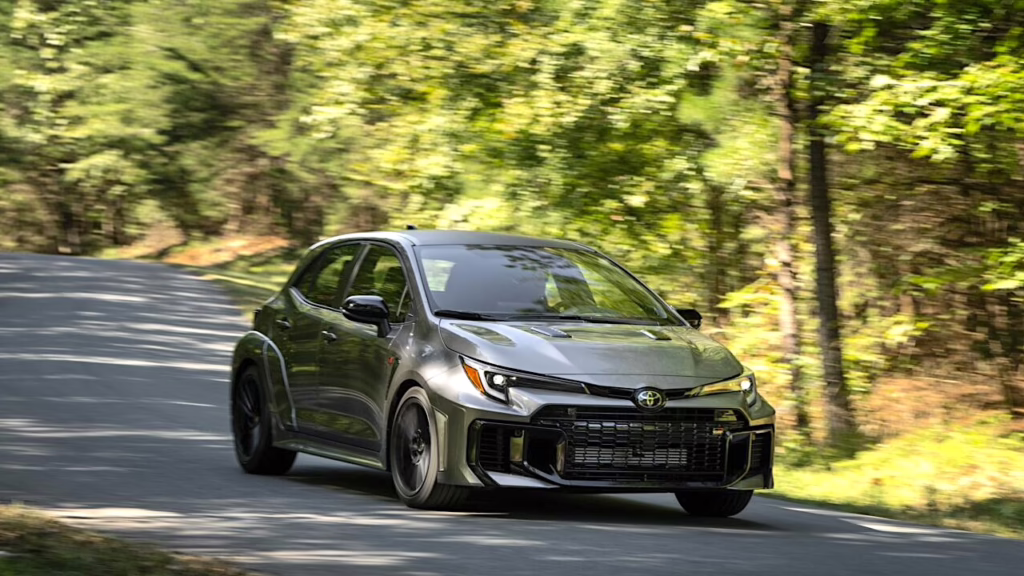 2026 Toyota GR Corolla, front 3/4 in action. Image courtesy of Toyota.