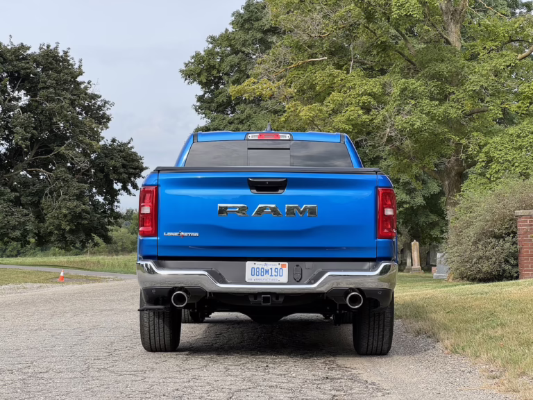2026 Ram 1500 Lone Star with a HEMI V-8, rear. Image by Robin Warner
