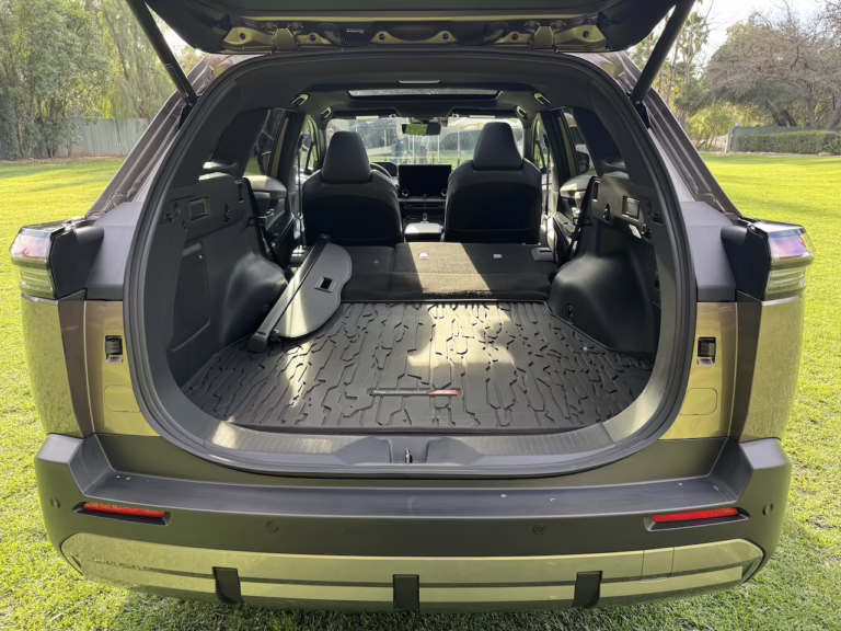 2026 Toyota bZ Woodland cargo space, with the seat folded.